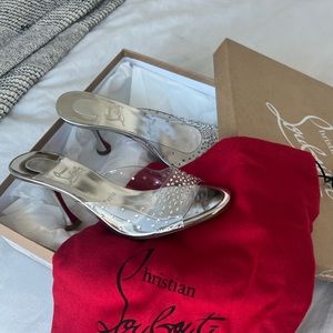 Louboutin Degramule 85 Crystal-Embellished Sandals